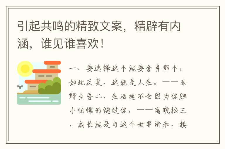 引起共鸣的精致文案,精辟有内涵,谁见谁喜欢!